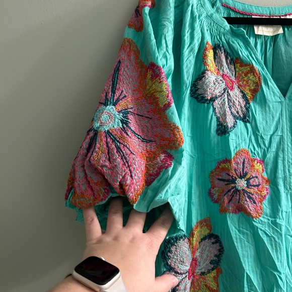 Anthropologie Maeve Embroidered Peasant Blouse floral - Picture 10 of 12